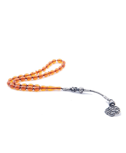 Baltic Amber Rosary Misbaha with 925 Sterling Silver Kazaz