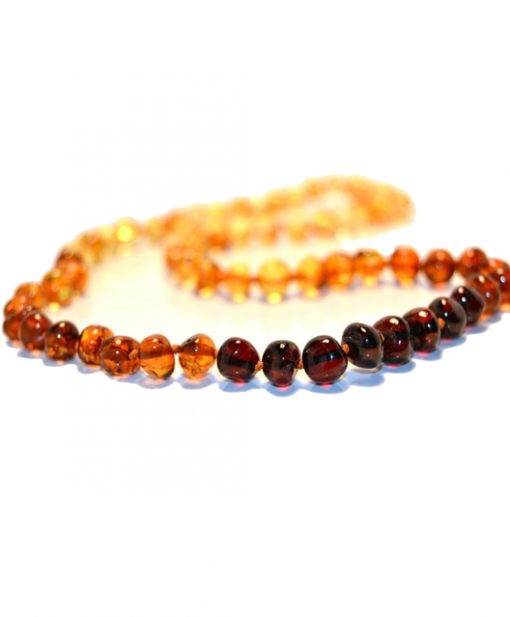rainbow color amber necklace