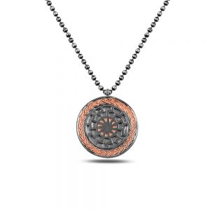 Rose Round Silver Necklace