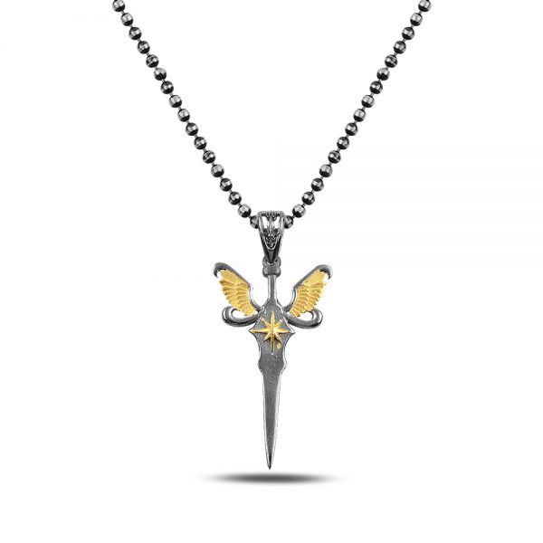 Gold Angel Silver Necklace