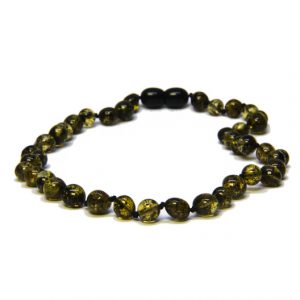 Darq Green Color Amber Necklace