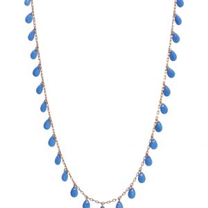 Turquoise Zircon Silver Necklace