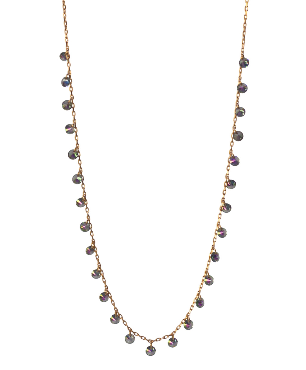 Anthracite Color Zircon Silver Necklace